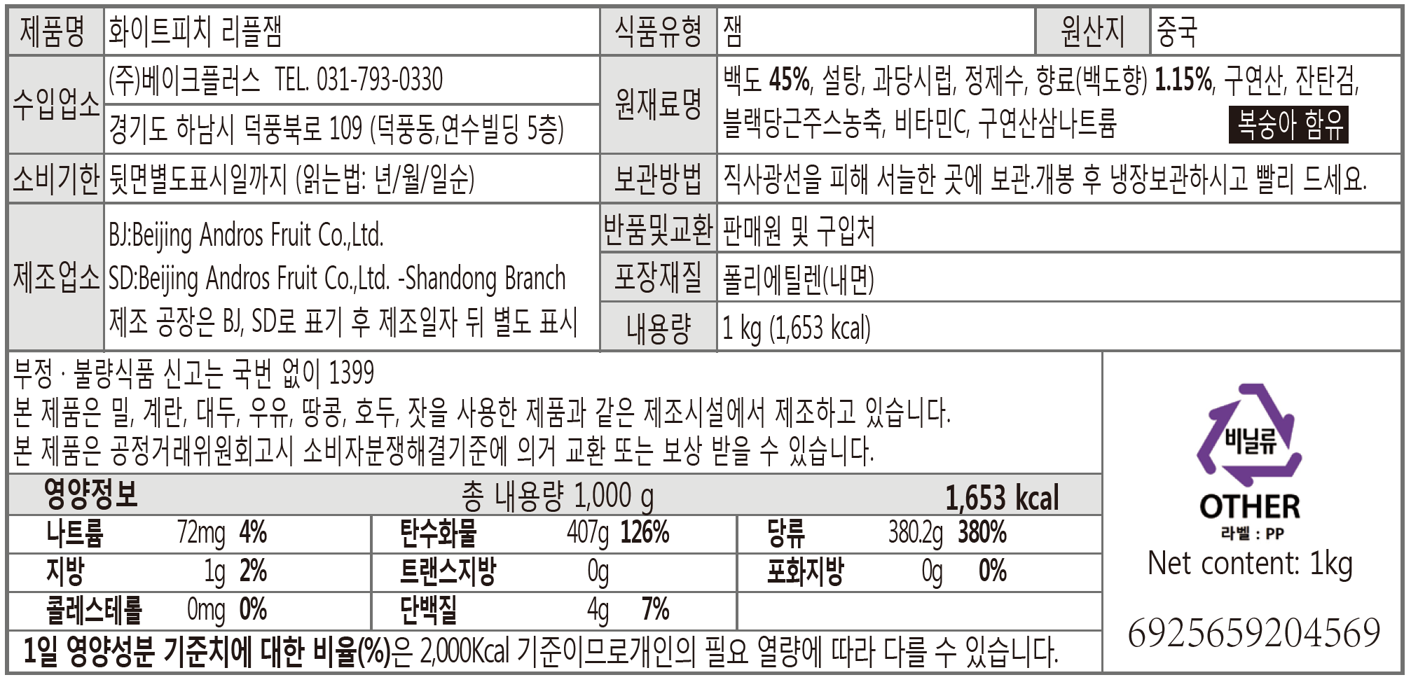 제품 라벨
